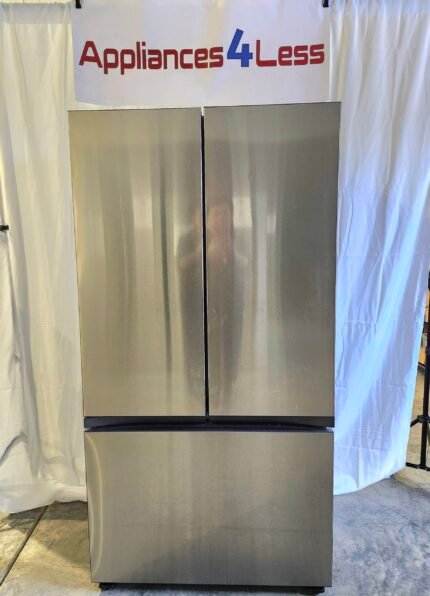 Bespoke 24 cu. ft. 3-Door French Door Smart Refrigerator with Beverage Center in Stainless Steel, Counter Depth